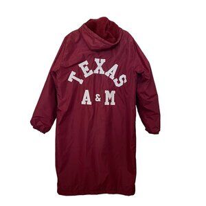 Vintage Howe Texas A&M Long Stadium Lined Button Trench Jacket Size Large